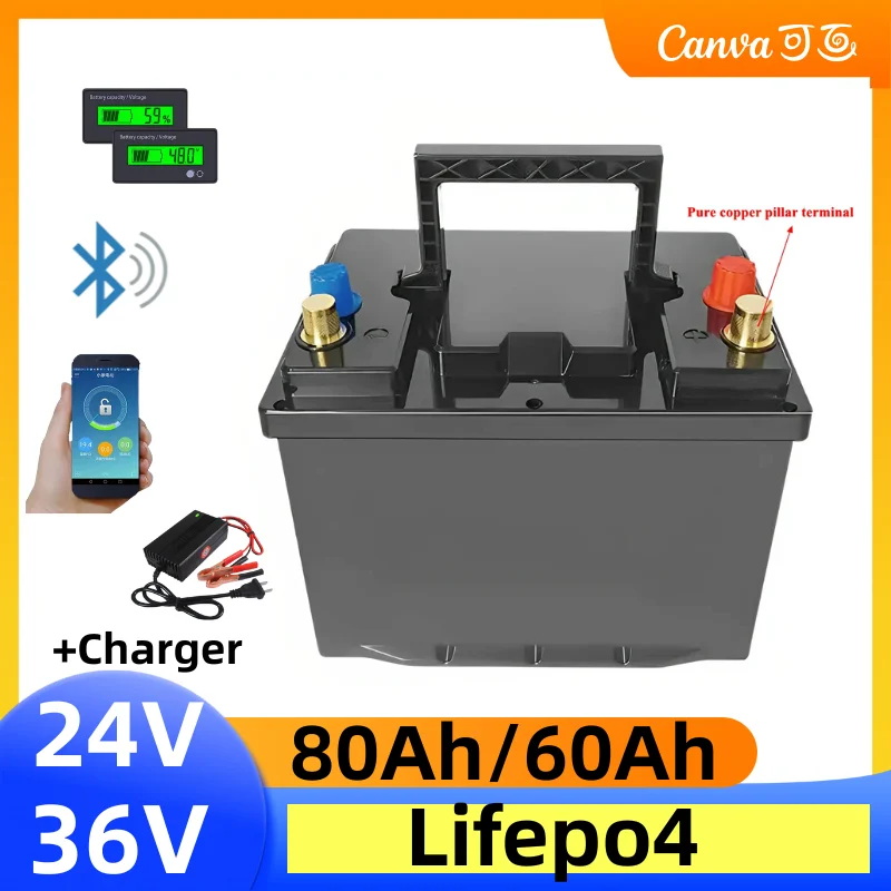 

HYL 24V80A lifepo4 ( Bluetooth) +36V60A lifepo4 (bluetooth) +aluminum charger