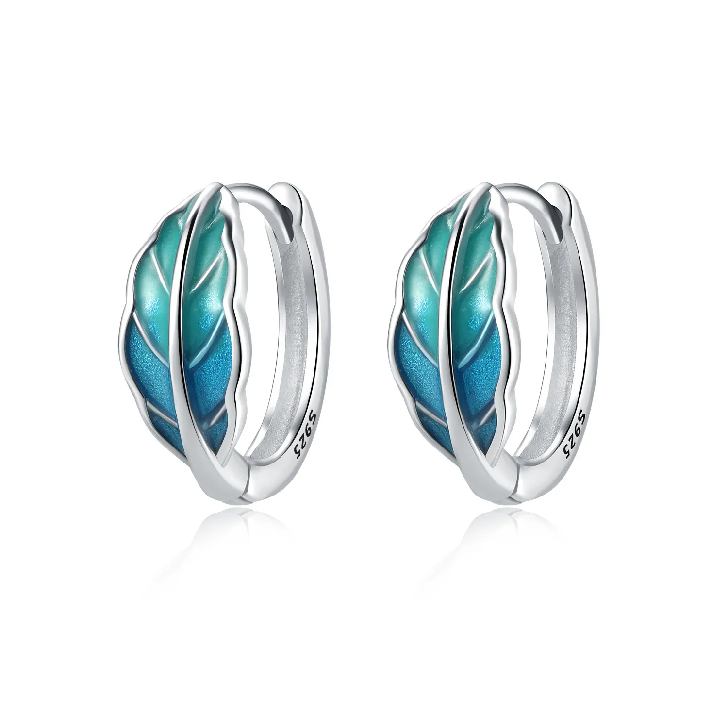 Orstarry S925 Sterling Silber Grüne Blatt-Pflanzen-Ohrringe Creolen Damenschmuck Original Trendige Jubiläumsgeschenke