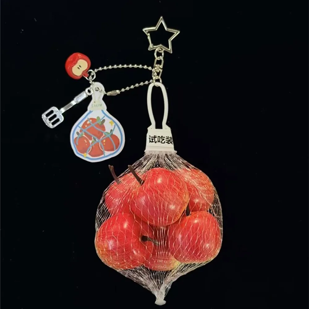 Multicolor Mini Fruit Keychain Carambola Corn Foam Material Keyring Pendnat Simulated Fruit Pendant Design
