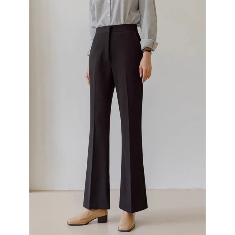 High-Grade Micro-Pull Suit Pants Spring and Autumn New High Waist Draping Casual Pants Small Commuting Figure Flattering Flared