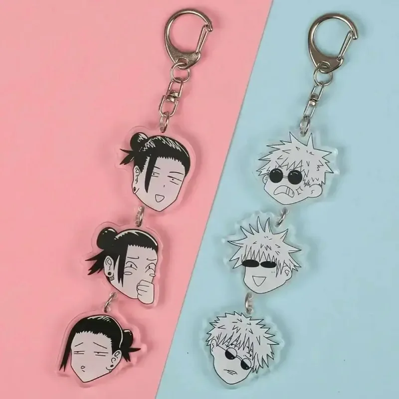 

Anime Jujutsu Cosplay Kaisen Funny Long Keychain Gojo Satoru Geto Suguru Bag Pendant Decor Fans Birthday Gifts