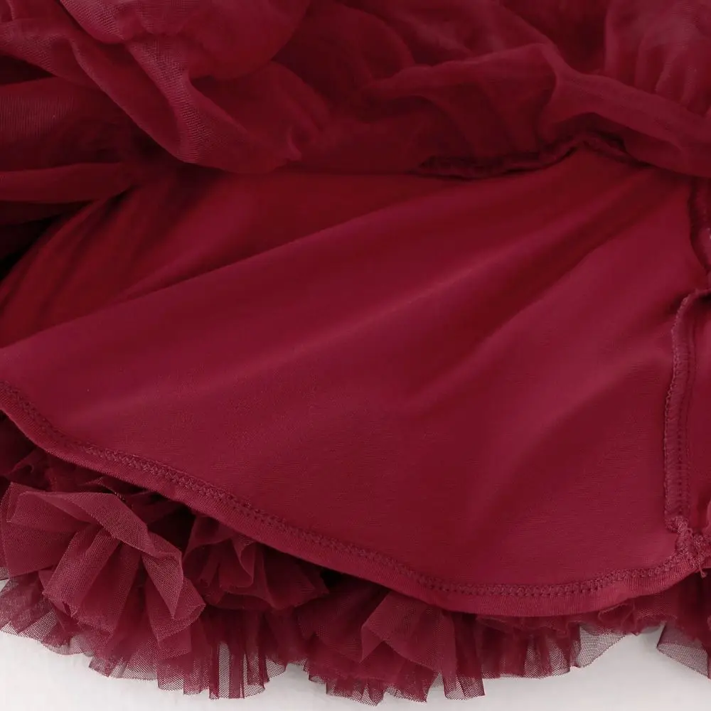 Elegant Princess Fluffy Tulle Skirt Ballet Elastic Waist Party Dance Dress Lace Mesh Skirts For Children