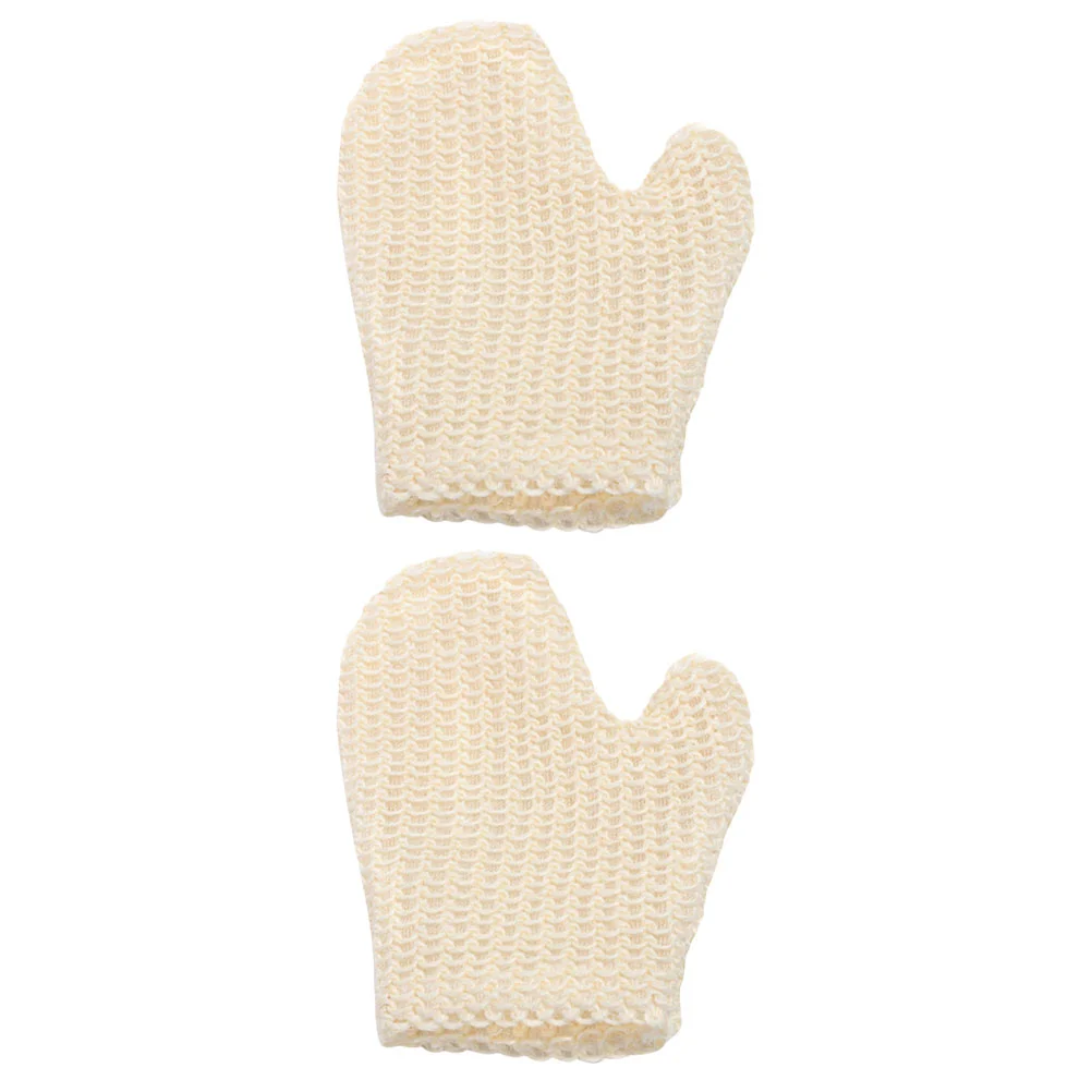 2 Pcs Scrub Gloves Practical Bath Scrubbing Towels Rough Surface Cleaning Sisal