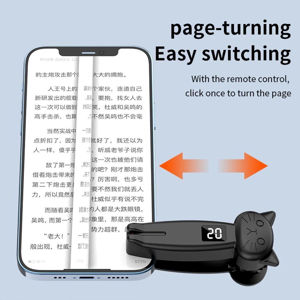 E-Reader Controller Bluetooth-Compatible 5.3 Taking Photos Video Recording Remote Triggers Ring for Kindle Paperwhite