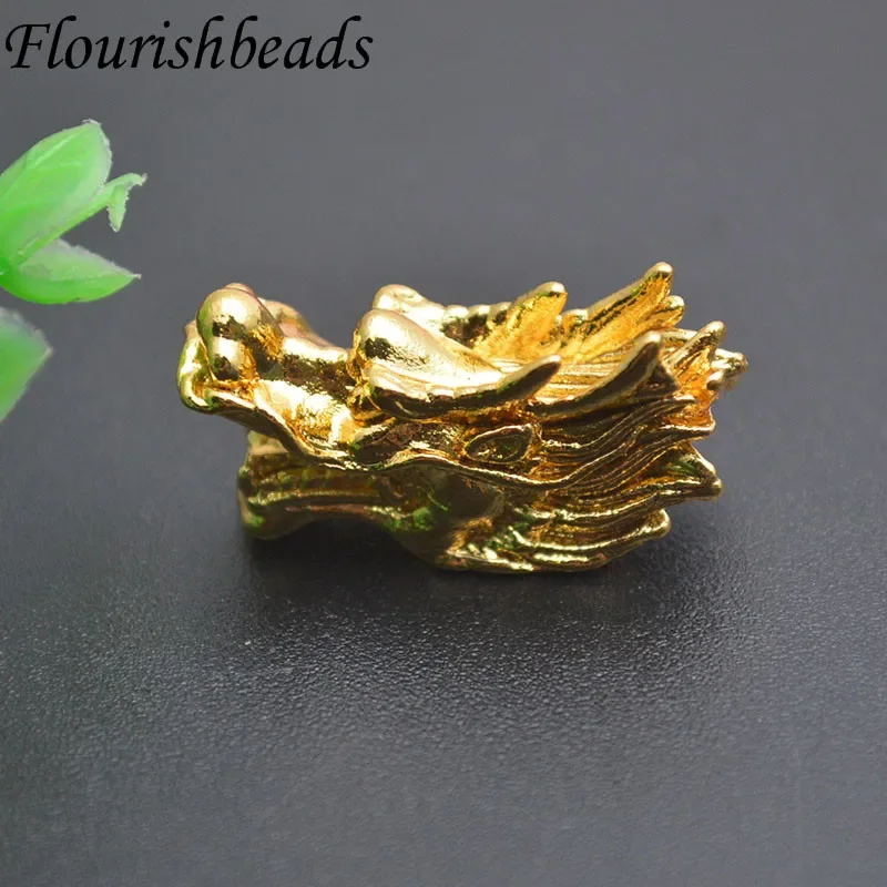 

20pcs/lot Gold Plated Lucky Ragon Head Beads 13x25mm Metal Handmade Spacer Beads for Jewelry Findings DIY Necklace Bracelet