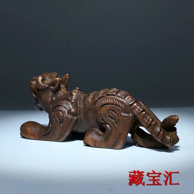 Twelve Zodiac Tiger Old Goods Pure Copper Solid Objects Tea Ceremony Tea Pet Nostalgic Sketches