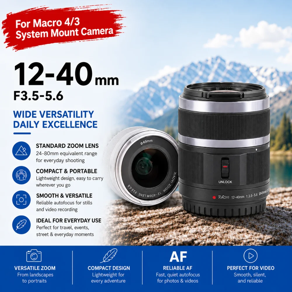 New 12-40mm f3.5-5.6 M4/3 Mount Lens For Olympus PEN-F E-PL9 E-PL8 E-P5 E-M5 II E-M10 II III For Panasonic GF7 GF8 GF9 GF10 GX85
