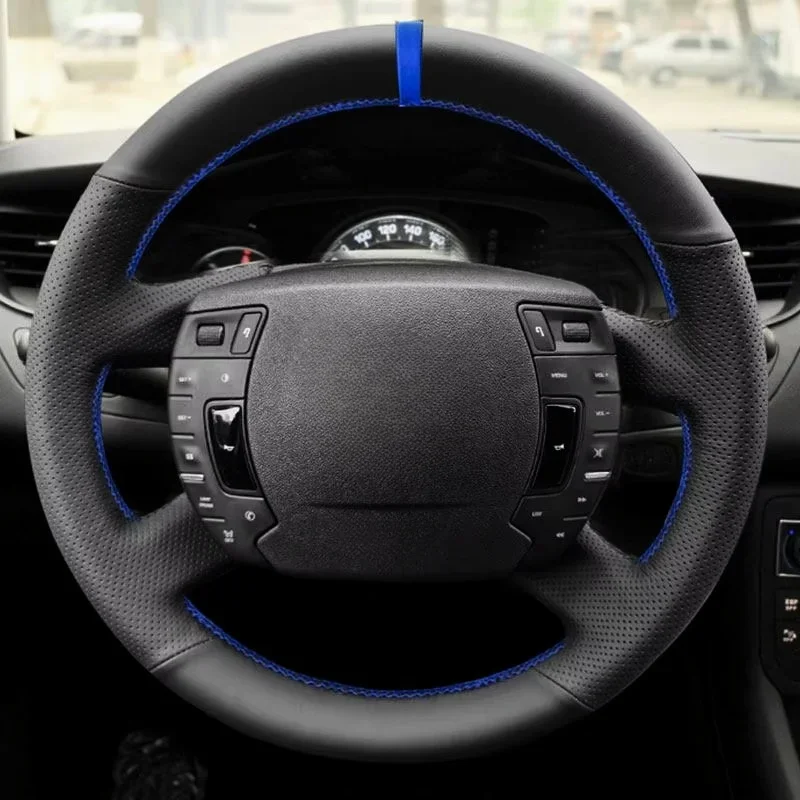 

Braids on Car Steering Wheel Cover Perforated Leather Trim For Citroen C5 2008 2009 2010 2011 2012 2013 2014 2015 2016 2017