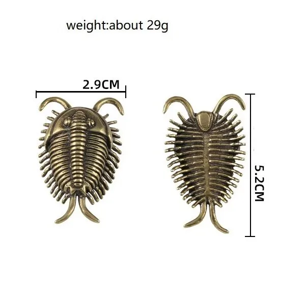 Brass Trilobite Animal Figurine Small Statue Table Office Home Decoration Gifts
