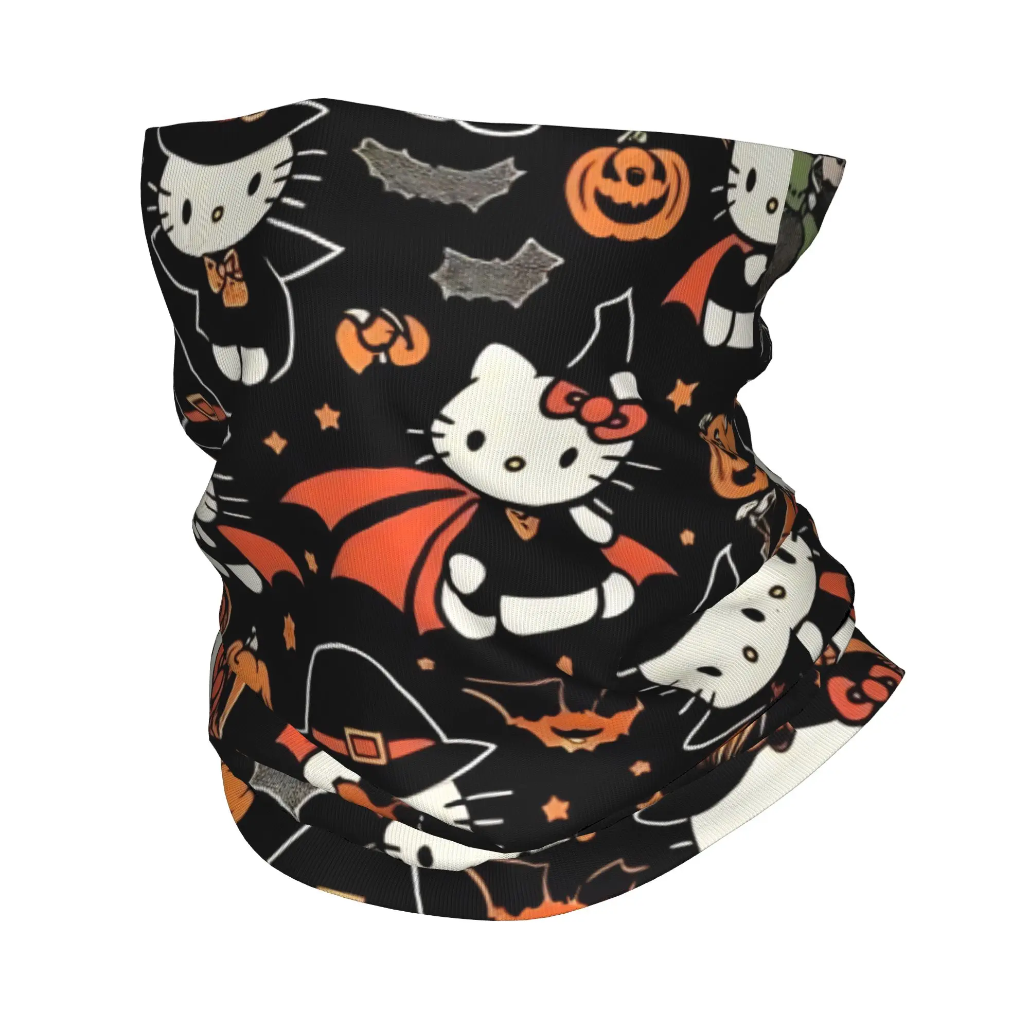 هالوين مرحبا كيتي الخفافيش باندانا الرقبة الجراب المطبوعة أقنعة قناع الوجه وشاح ركوب الدراجات الصيد للرجال النساء الكبار يندبروف #1
