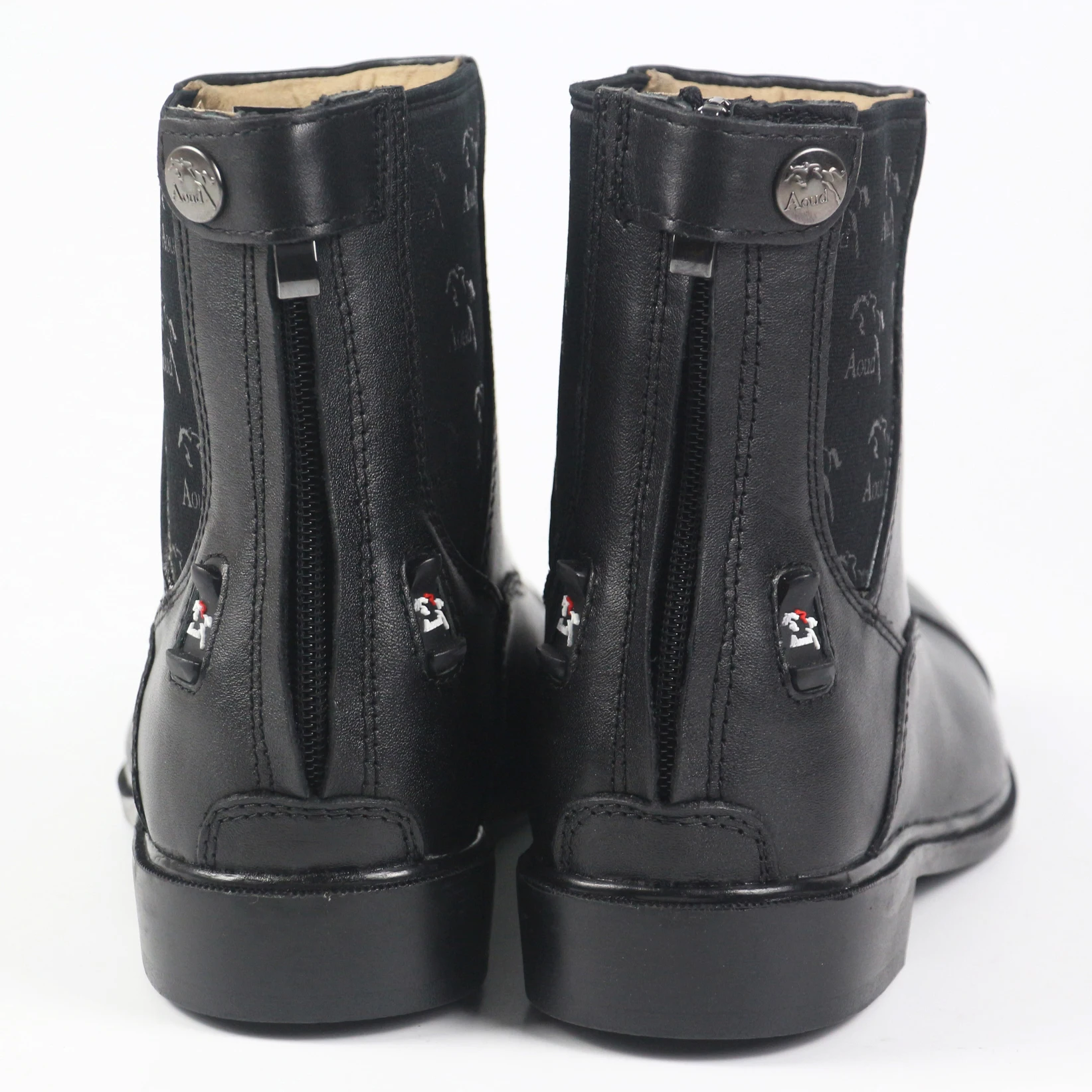 Aoud Saddley Horse Riding Boots Full Leather Equestrian Boots High Quality Back Zipper Shoes For Men Women And Children