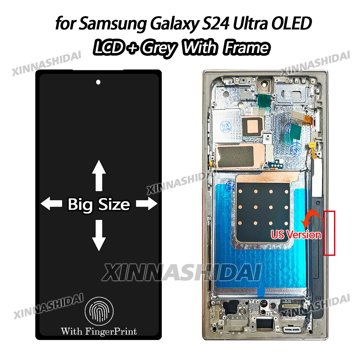 Hoogwaardig groot OLED-scherm voor Samsung Galaxy S24 Ultra LCD-display touchscreen digitizer voor S24 Ultra + frame vervanging