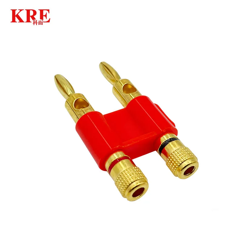 8PCS High Quality Double Row 4mm Banana Plug Connector Gold Plated Speaker Plug Adapter Two-position Audio Plug Cross Plug