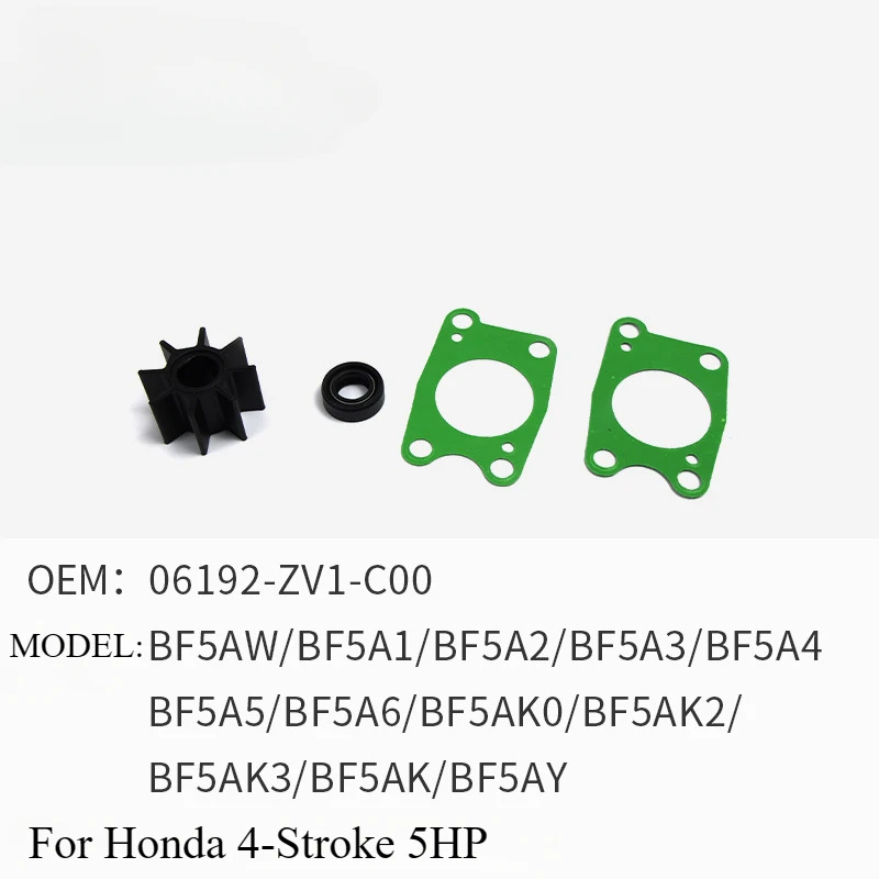 

Water Pump Repair Kit for Honda 4-Stroke 5 HP Outboard Engine Water Pump Impeller Repair 06192-ZV1-C00 06193-ZV1-C00