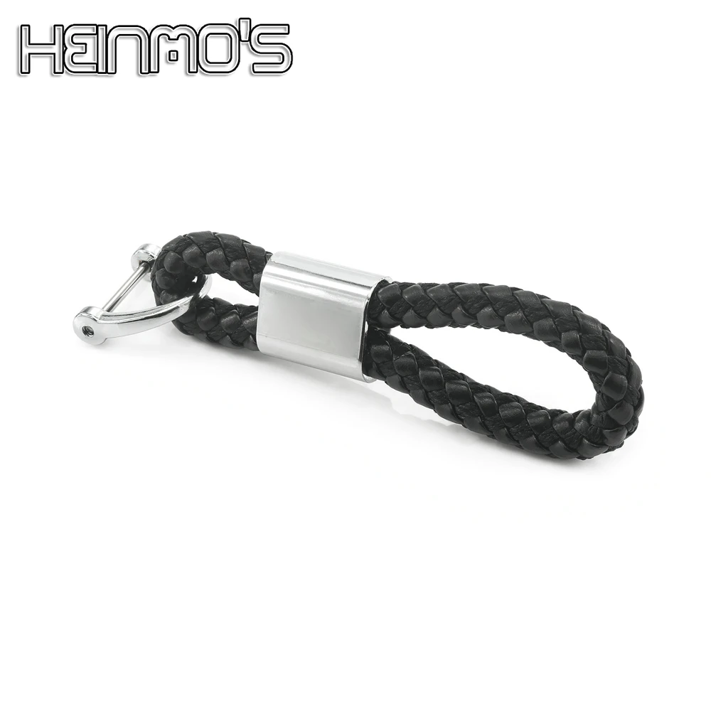 

Leather Rope Keychain For Car Hand Woven Horseshoe Buckle Key Rings Couple Auto Gift Detachable Metal Luxury Key Chains