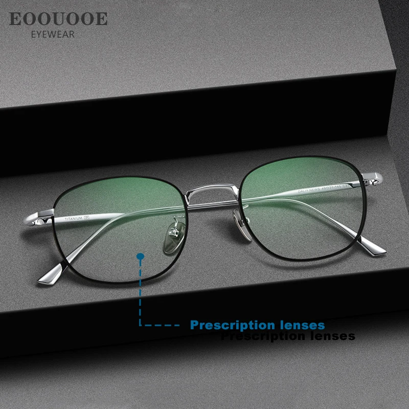 Fashion Men Glasses Pure Titanium Optics Prescription Recipe Lenses Progressive Myopia Eyewear Reading Office Filter Blue Light