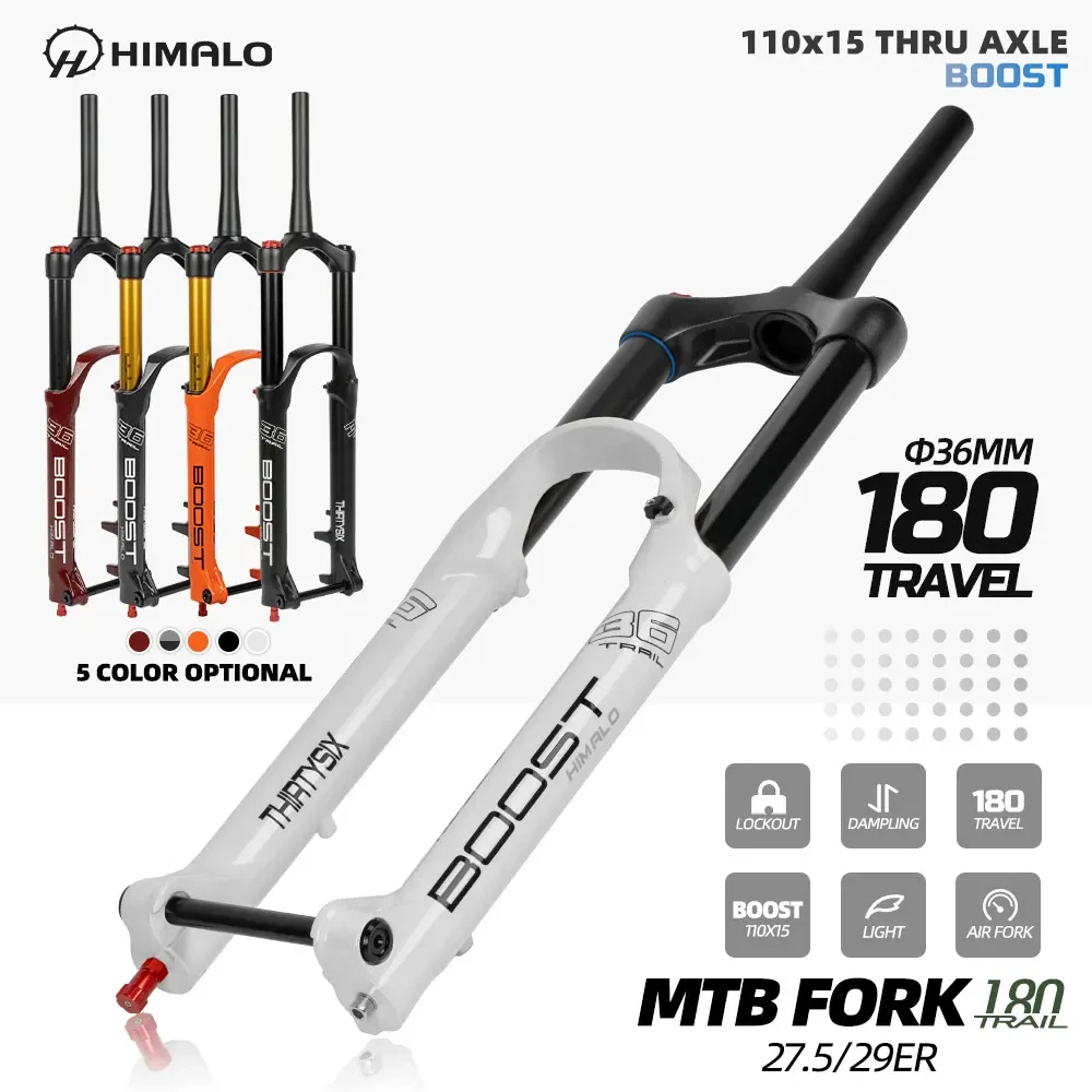 HIMALO Suspension Fork DH AM Down Hill Thru Axle Boost 110MM*15MM Travel 180MM Mountain Bike MTB AIR Fork Bicycle Part