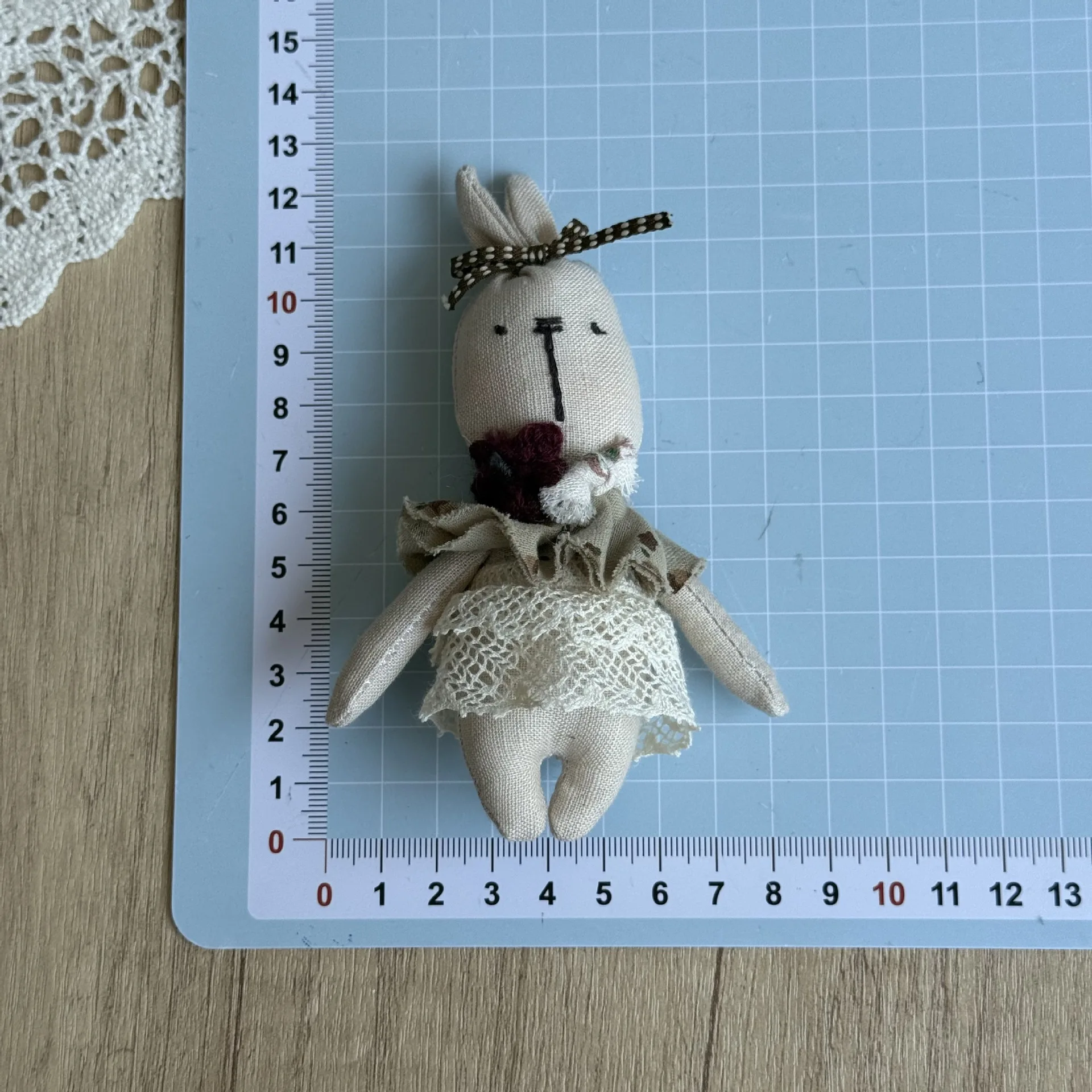 Korean Forest Sweet Bunny Doll Lace Floral Dress Small Plush Pendant Keychain for Kids Toy Bag Accessory Premium Quality