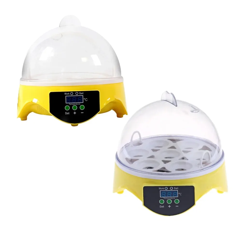 7 Eggs Incubator with Automatic Turning Hatching Incubators for Chickens Brooder Mini