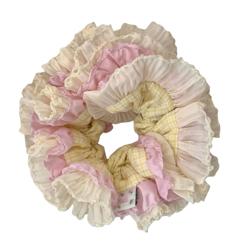 Popular Hair Tie MultiLayer Lace Hairband French Aesthetic Elastic Scrunchies Dropshipping