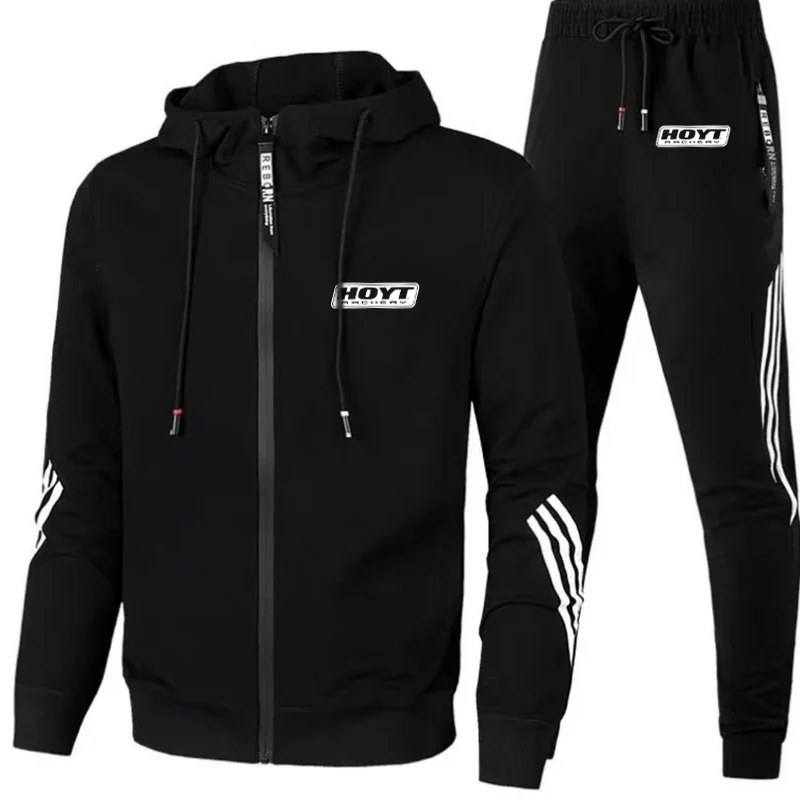 2024 männer HOYT Bogenschießen Huntinger Bögen Herbst Neue Zipper Hohe Qualität Hoodie Mode Gedruckt Lässige Sportswear Outdoor Fitness Set