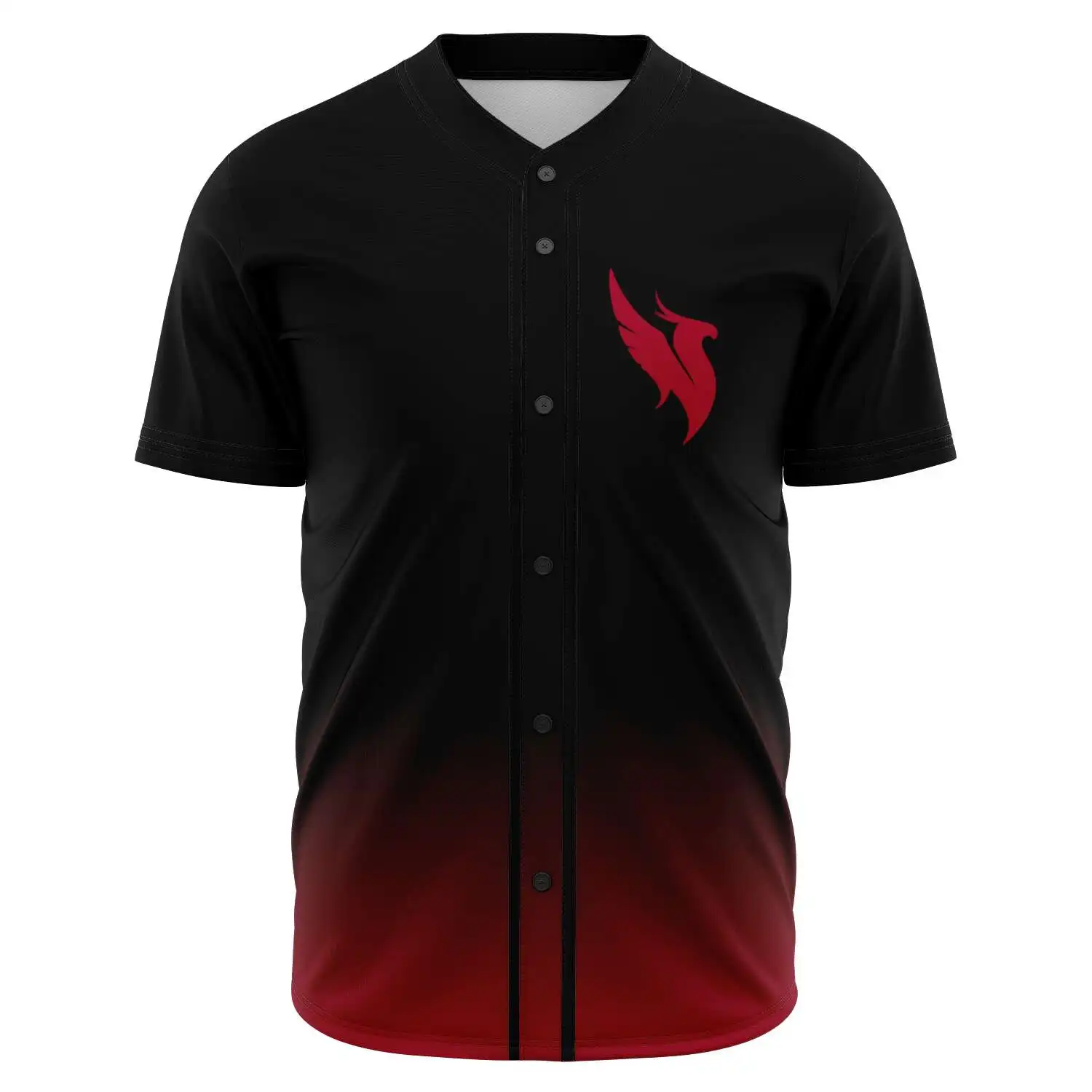 ILLENIUM Black Red Gradient Baseball Jersey Men/Women Casual Thin button Baseball uniform For EDM Fans