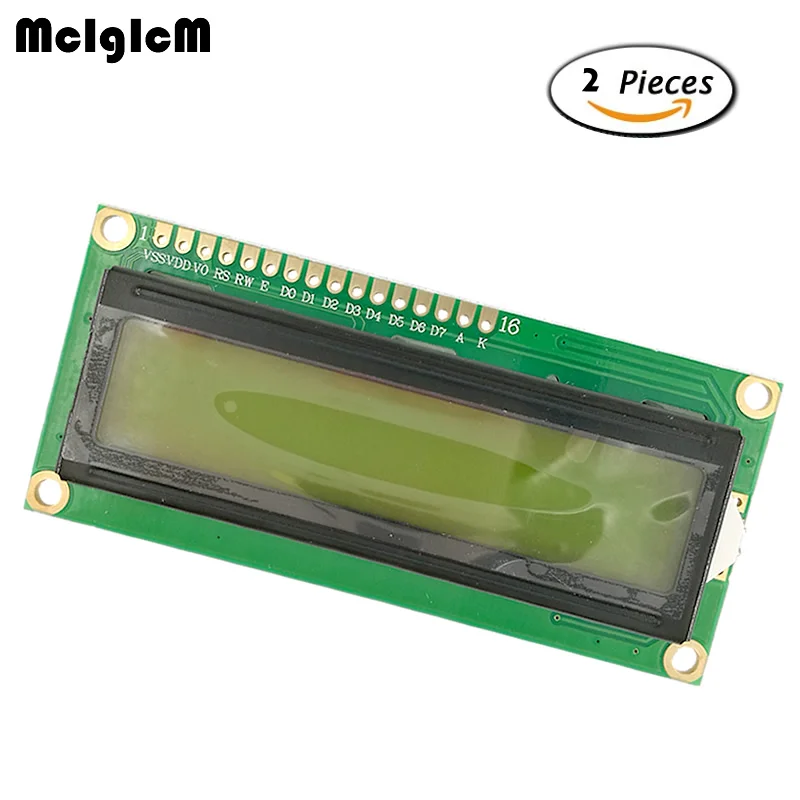 

MCIGICM 2pcs lcd 1602 yellow screen Character LCD Display Module Blacklight New and Black code Hot sale