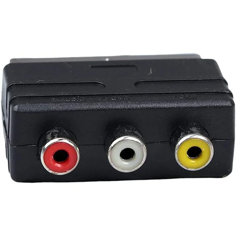 High Quality Scart Male Plug To 3RCA Phono Female AV TV Audio Video Adapter Input for PS4 for WII DVD VCR