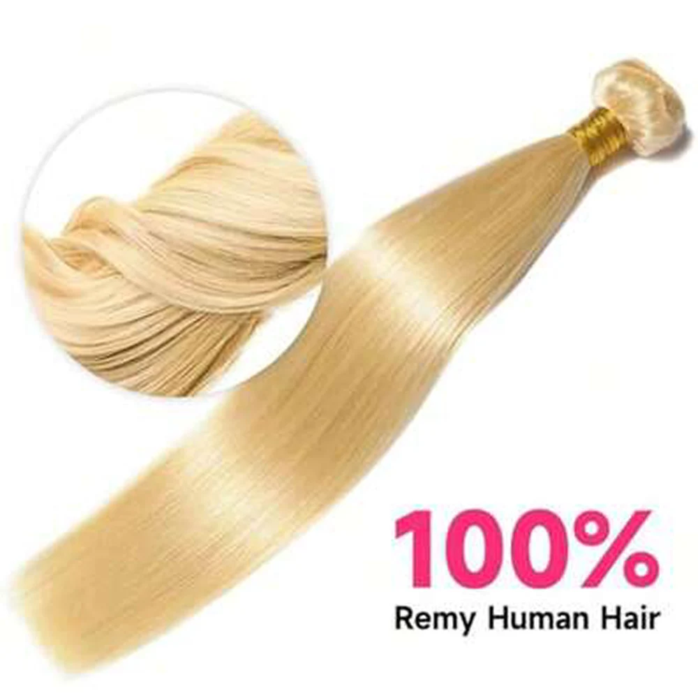 30 40 Inch Honey Blonde 613 Bone Straight Human Hair Bundles 100% Human Hair Remy Hair Extensions Raw Vietnamese Human Hair Weave Durable Double Weft 1/3/4 Bundles for Women