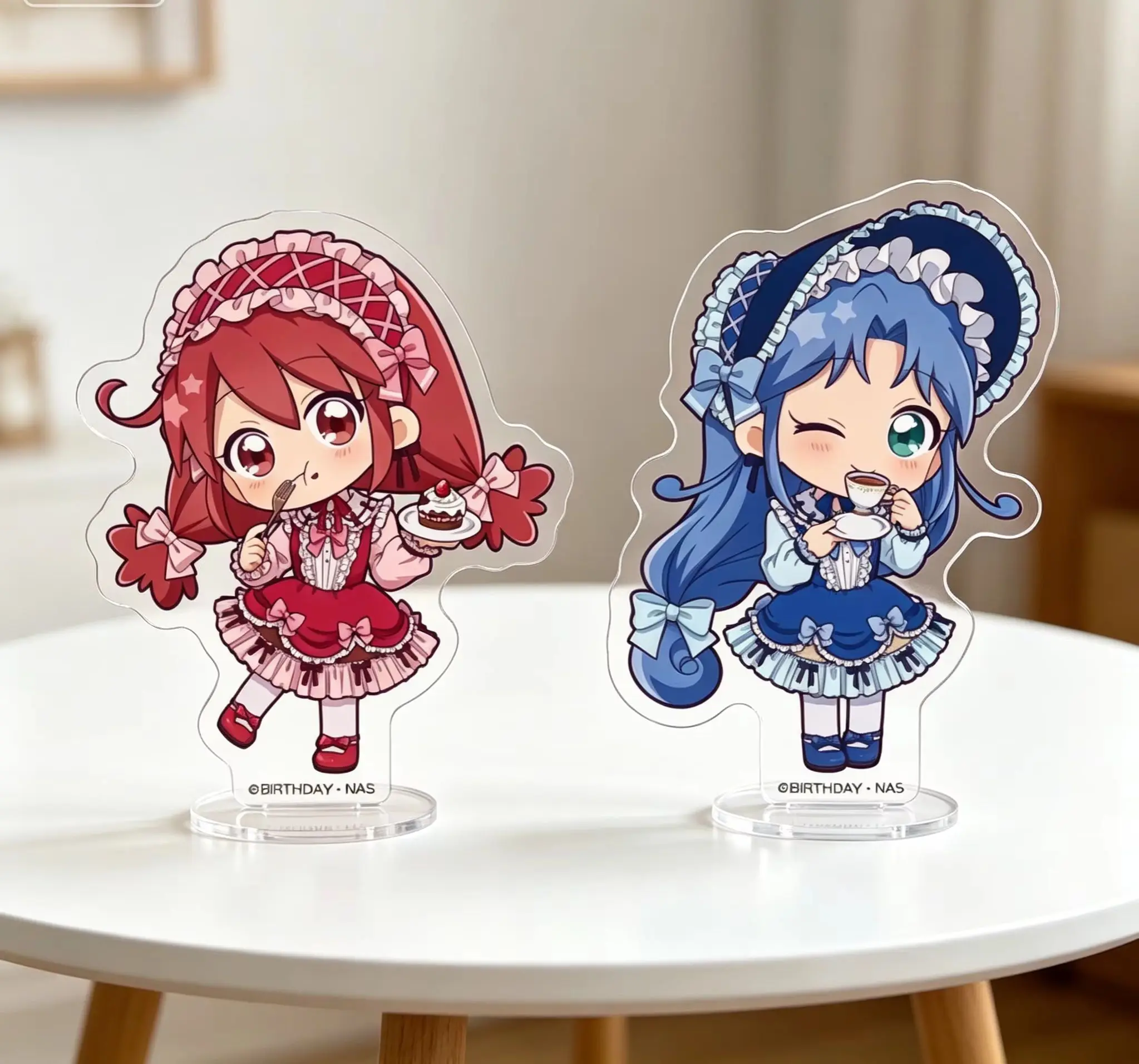 Twin Princesses of the Wonder Planet Fine And Rein Q-style Acrylic Stand Model Plate Keychains Desk Decorations Holiday Gifts