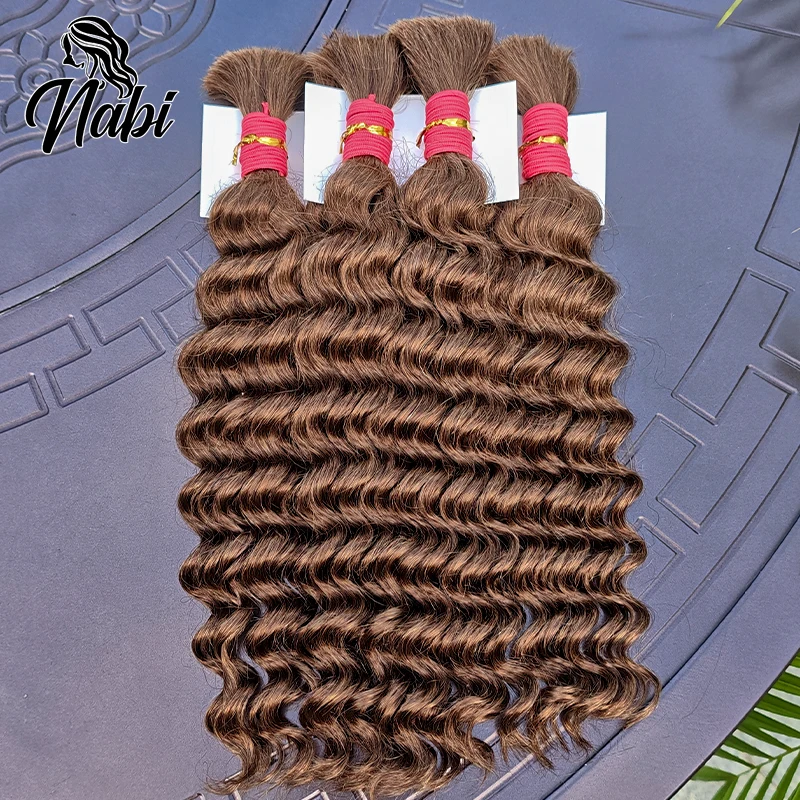 

Nabi Boho Braids Человеческие волосы Плетение волос Коричневые Глубокие волны Без утка Бразильские человеческие волосы Необработанные для плетения