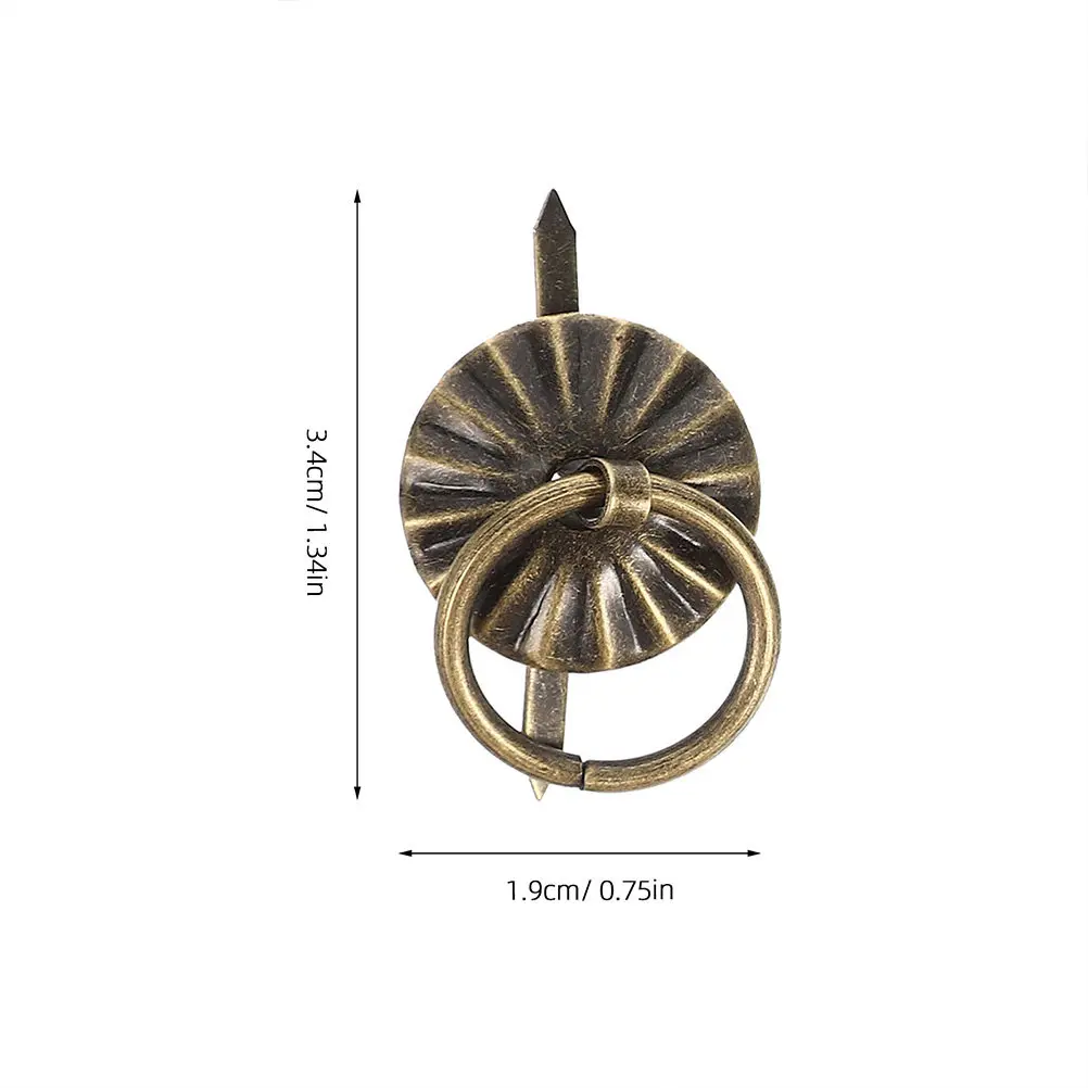 60pcs Vintage Iron Drawer Pulls Mini Ring Handles For Cabinets Dressers Furniture Diy Small Metal Knobs Retro Hardware Cupboard