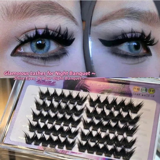 3D Messy Fluffy Individual Cluster Lash Set Self Grafting Mink Texture Lashes for Natural Looking Eyelashes