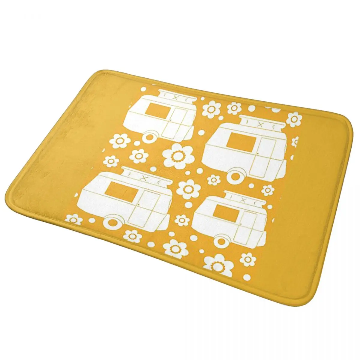 

Daisy Polka Dot Caravan Pattern Non-slip Doormat Floor Mat Dust-proo Carpet Rug for Kitchen Entrance Home Bedroom Footpad Mats