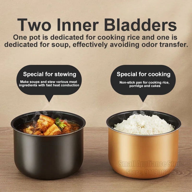 ميديا قدر الضغط الكهربائي 5L بطانة مزدوجة وعاء طبخ الأرز المنزلي 220 فولت أجهزة المطبخ طباخ كهربائي متعدد الوظائف