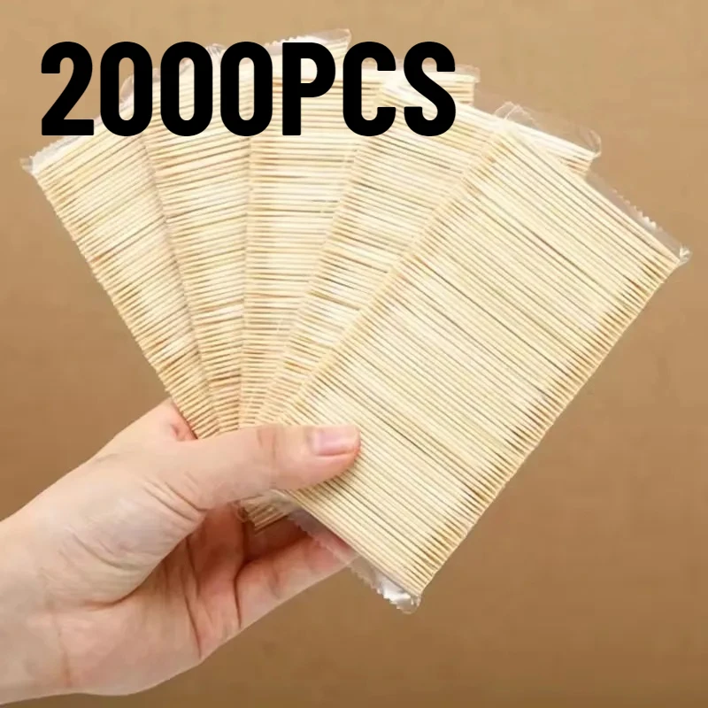2000PCS Einweg Doppelköpfige Zahnstocher Für Home Küchen Restaurants Hotels Reinigung Werkzeuge Haushalts Zubehör