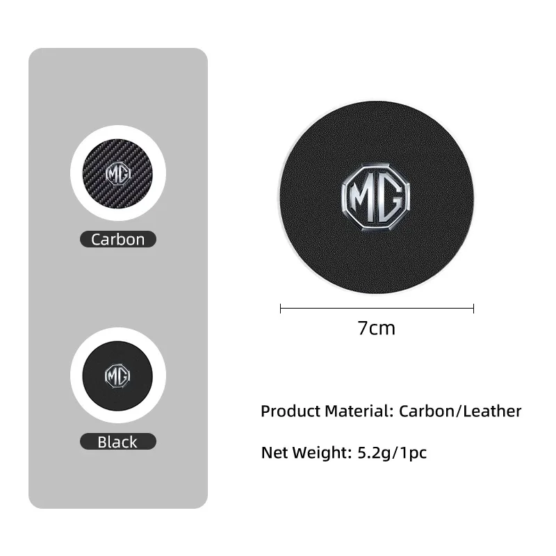 2Pcs MG Logo Carbon Fiber Anti Displacement Cup Mats Fit MG ZS EV HS EHS PHEV MG3 MG4 MG5 MG6 MG7 GT ZR RX5 RX8 ONE Cyberster