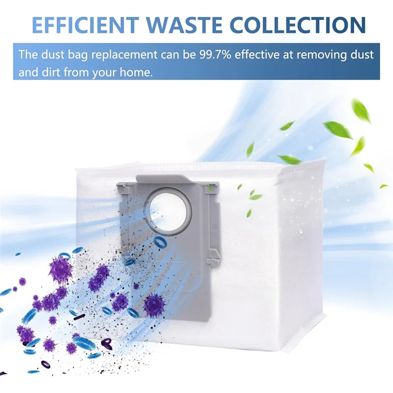 ABBK-15 Pcs Dust Bags For Roborock S8+/ S8 Pro Ultra / S7 Maxv Ultra / S7 Pro Ultra / Q7+ / Q7 Max+ / Q5+ Vacuum Cleaner Bags