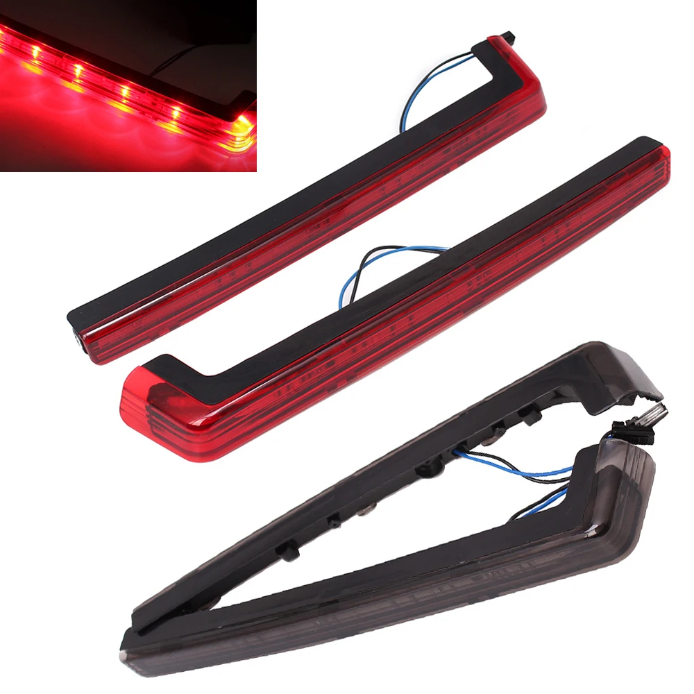 Motorcycle Red/Smoke Tour Pak Pack Accent Side Panel LED Light For Harley Touring Electra Road Glide Road King FLHR FLHX 06-21