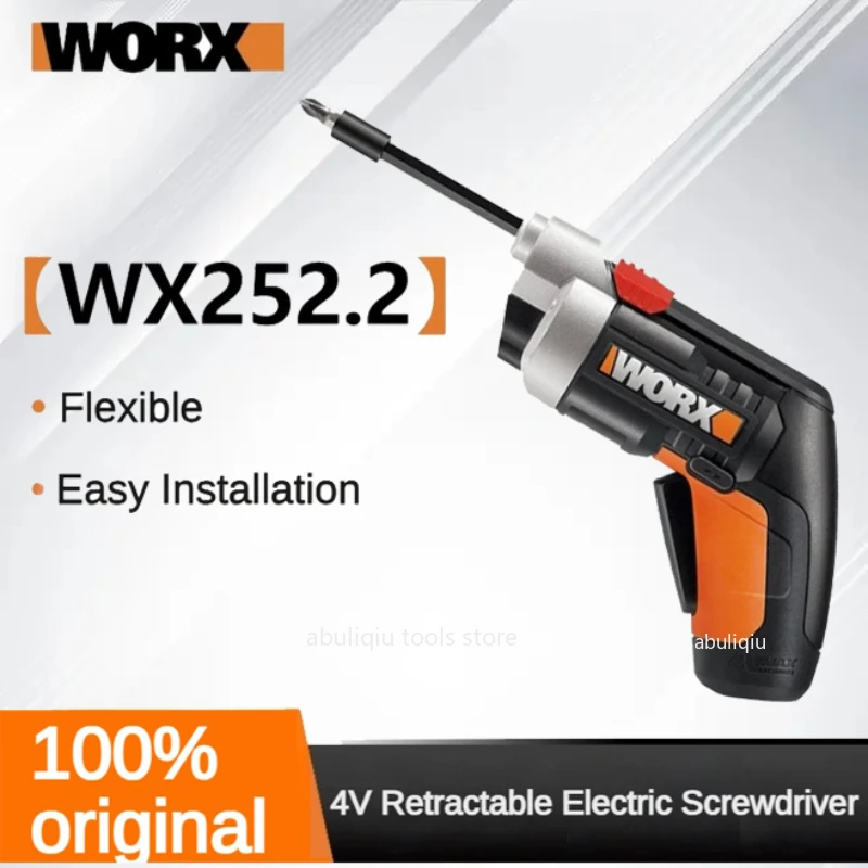 Worx WX252.2ไขควงไฟฟ้าขนาดเล็ก4V, ชุดไขควงไฟฟ้าไร้สายอัจฉริยะปรับขนาดได้ชุดขับสกรูชาร์จไฟ USB เครื่องมือเจาะ