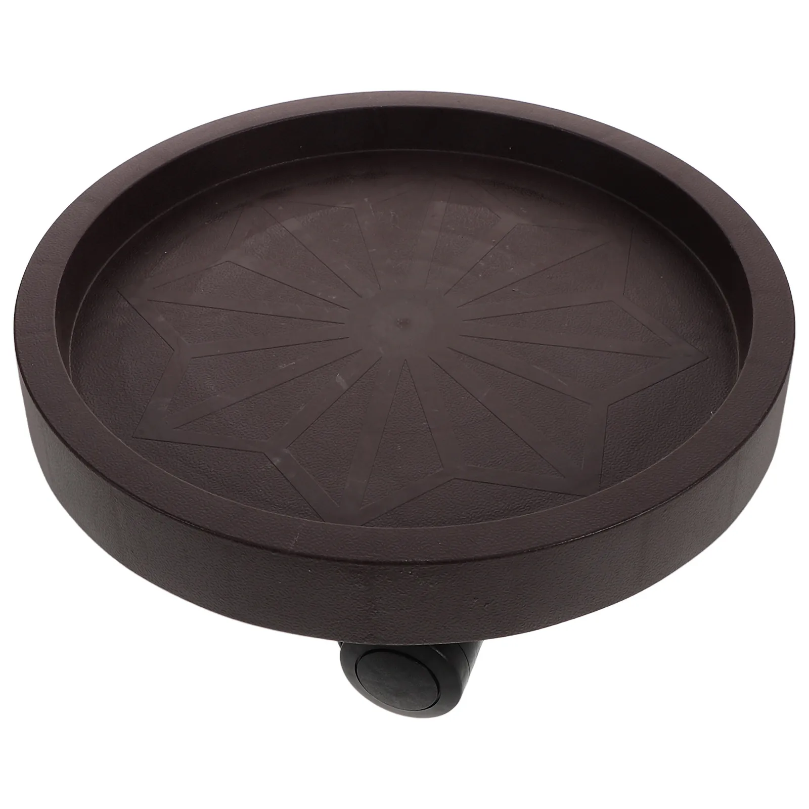 Plastic Round Tempered Plant Tray Rolling Plant Holder Movable Flower Pot Base with Smooth Wheels Planter Tray
