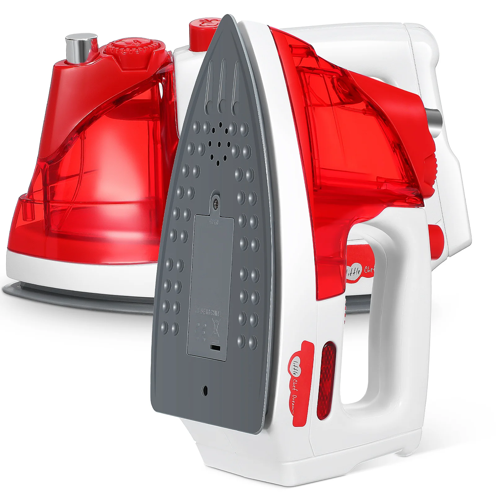 

2Pcs Mini Simulated Iron for Kids Realistic Smooth Texture Sturdy Build Pretend Home Appliance Role Play Fun