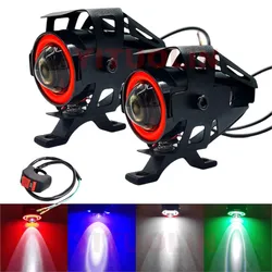 Angel Eyes Auxiliary Led Spotlights Motorcycle Led Lights Mini U7 Headlights 12V Flashing Long Range DRL Additional Fog Lights