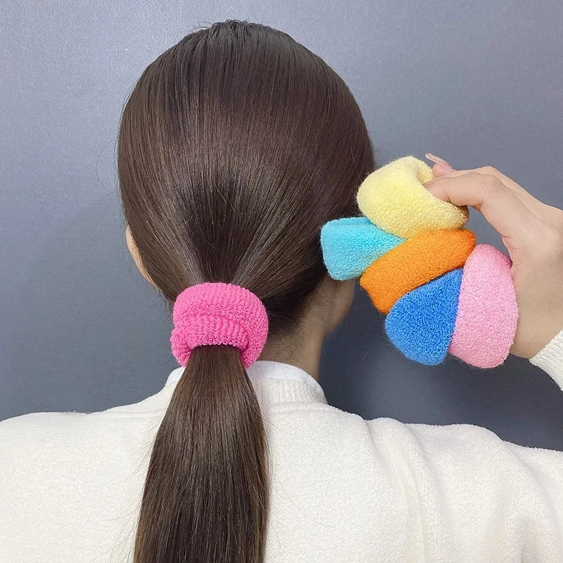 12PCS New Girls Korea Basic Elastic Hair Band Tie Gum Thickness Scrunchie Ring Rubber Children Fashion Ponytail Hair Accessories