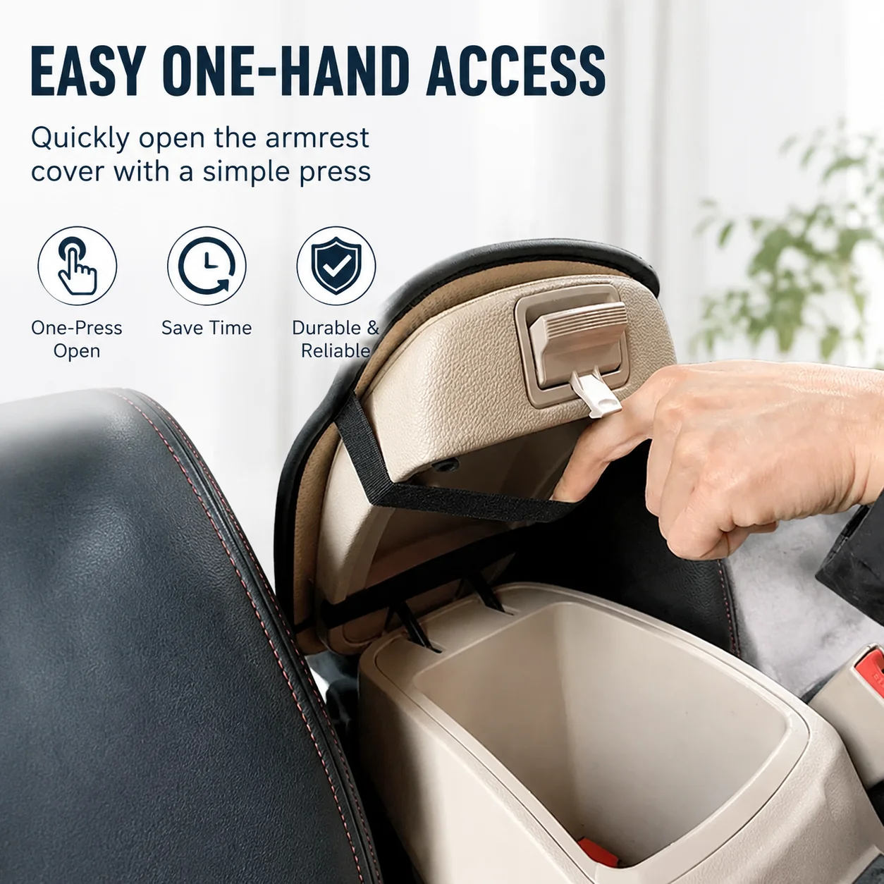 KCIMO Car Armrest Box Pad PU Leather Soft Cushion Anti‑Scratch Wear‑Resistant Easy‑Clean Center Console Cover