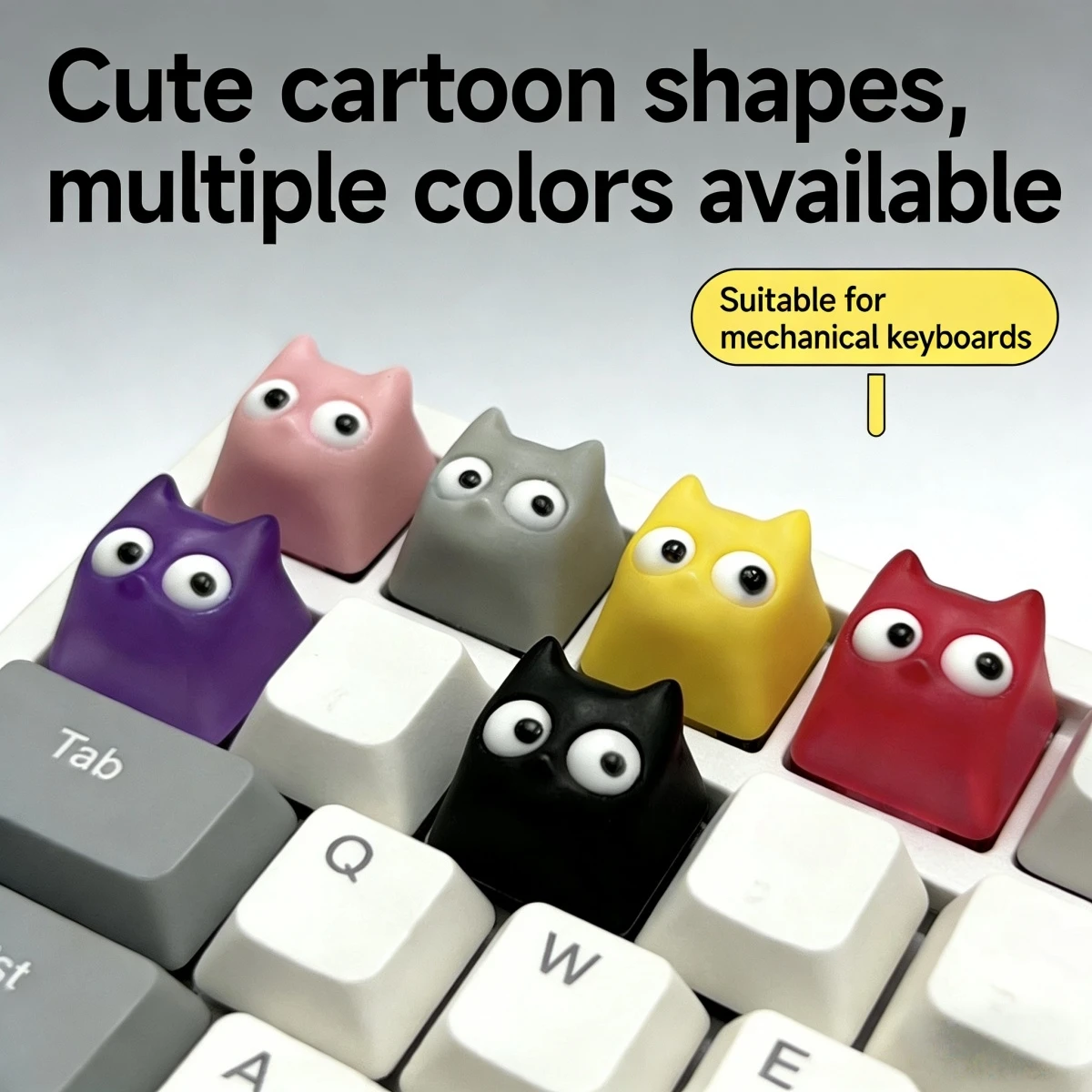 Custom Resin Cute Animal Keycaps Keyboard Anime Cartoon Chibi Artisan Key Caps for Mechanical Keyboard Game Accessories
