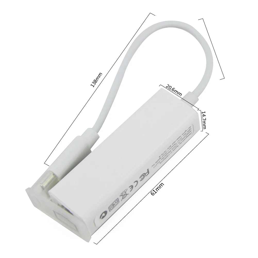 USB 3.1 Type-C To RJ45 100Mbps Wired Network Card Without Drive Light Weight Portable Laptop Use Connect The Network Cable