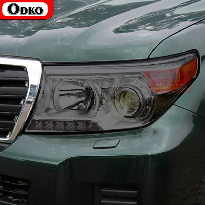 

2 Pcs For Toyota Land Cruiser 2014-2020 Car Headlight Tint Black Protective Film Protection Transparent TPU Sticker Accessories