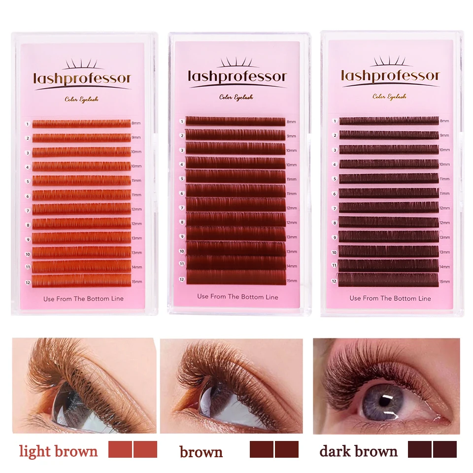 

Lashprofessor Dark Brown Eyelash Extensions Brown Eyelashes Soft High Quality Individual Lashes Natural Colorful False Eyelashes