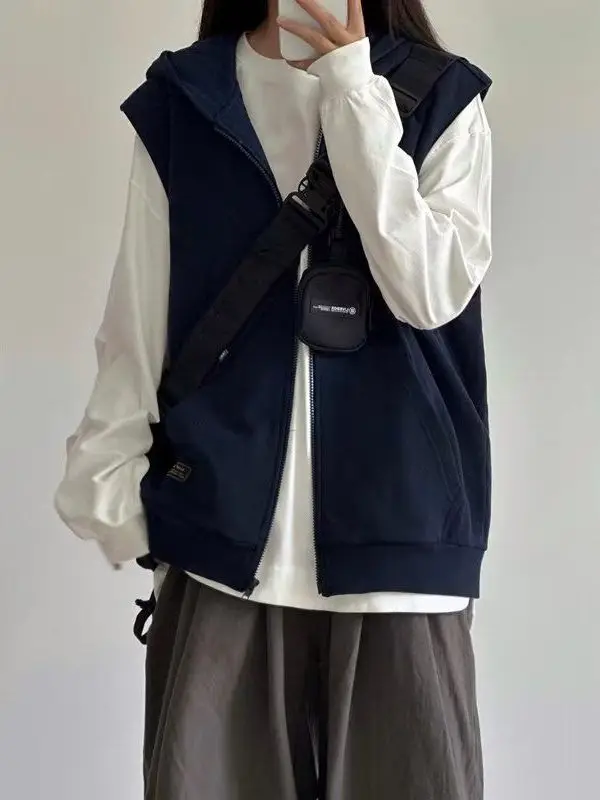 

Американский ретро-кардиган с капюшоном, женский, весенний, новый, для многослойных образов, оверсайз, свободный крой, для повседневной носки